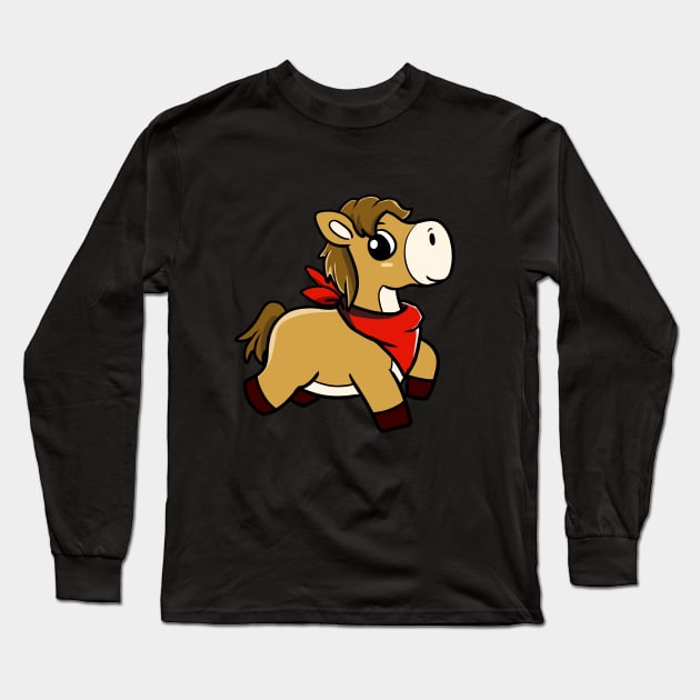 Bandana Horse Long Sleeve T-Shirt by WildSloths